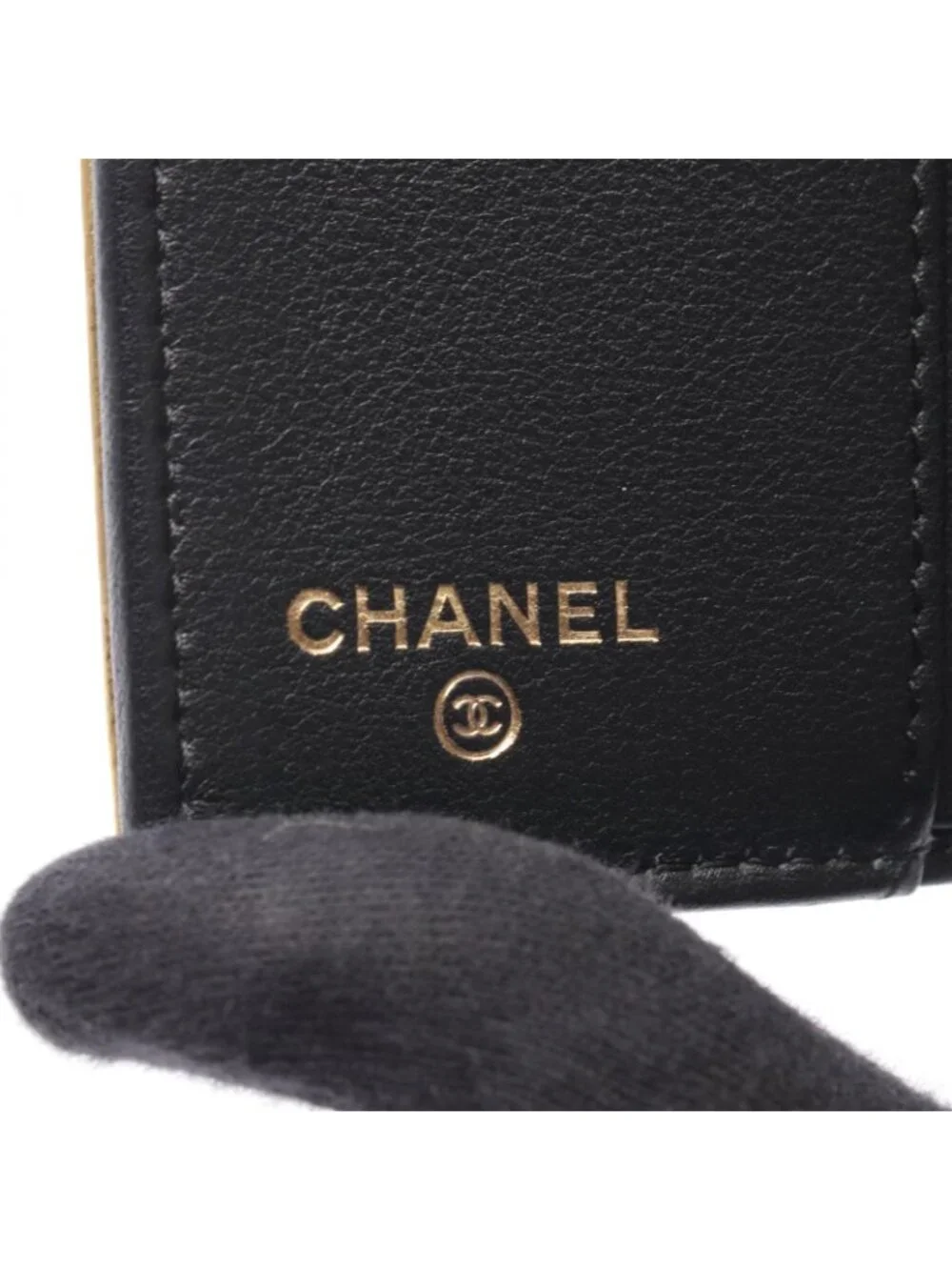 Chanel Trifold Wallet Classic Small Croco Embossed Gold Leather